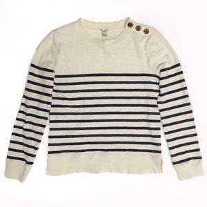 Navy Striped J.Crew Long-sleeve Shirt Size XXS